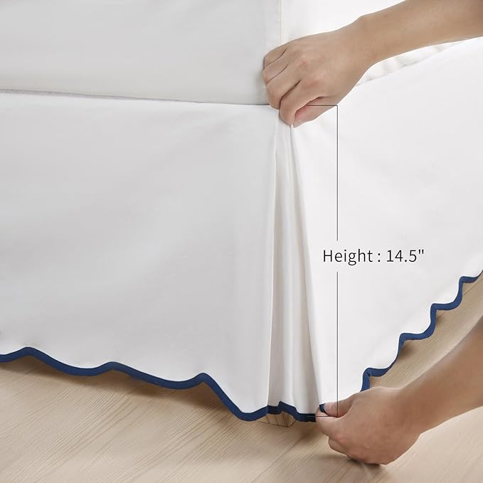 HIG Off White Chic Queen Bed Skirt - Image 6
