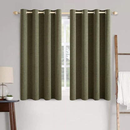 MIULEE Linen Texture Curtains for Bedroom Solid 100% Blackout Thermal Insulated by MIULEE