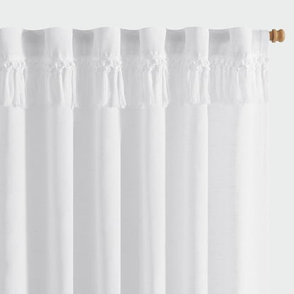 jinchan Linen Curtains for Living Room Bedroom Light Filtering Semi Sheer by JINCHAN