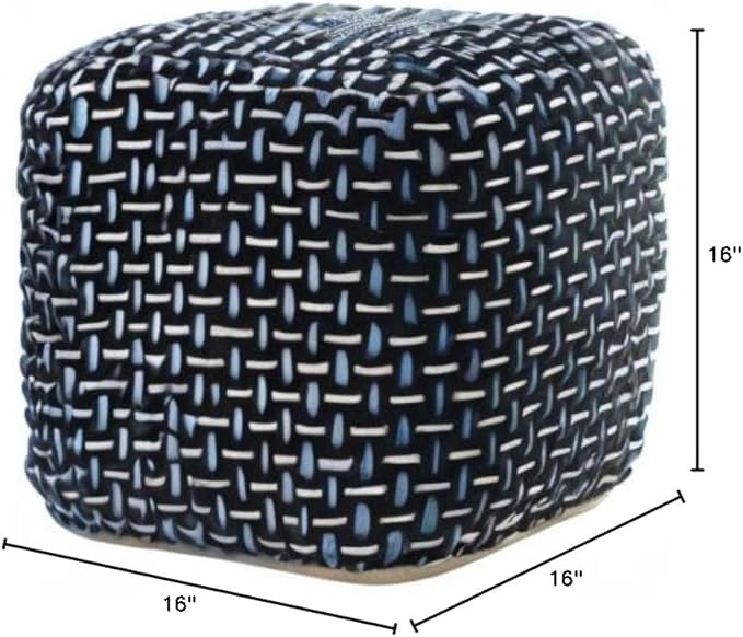 L. R. Resources, Inc. LR Home Hand-Woven Black/White/Blue Geometric Cotton - Image 2