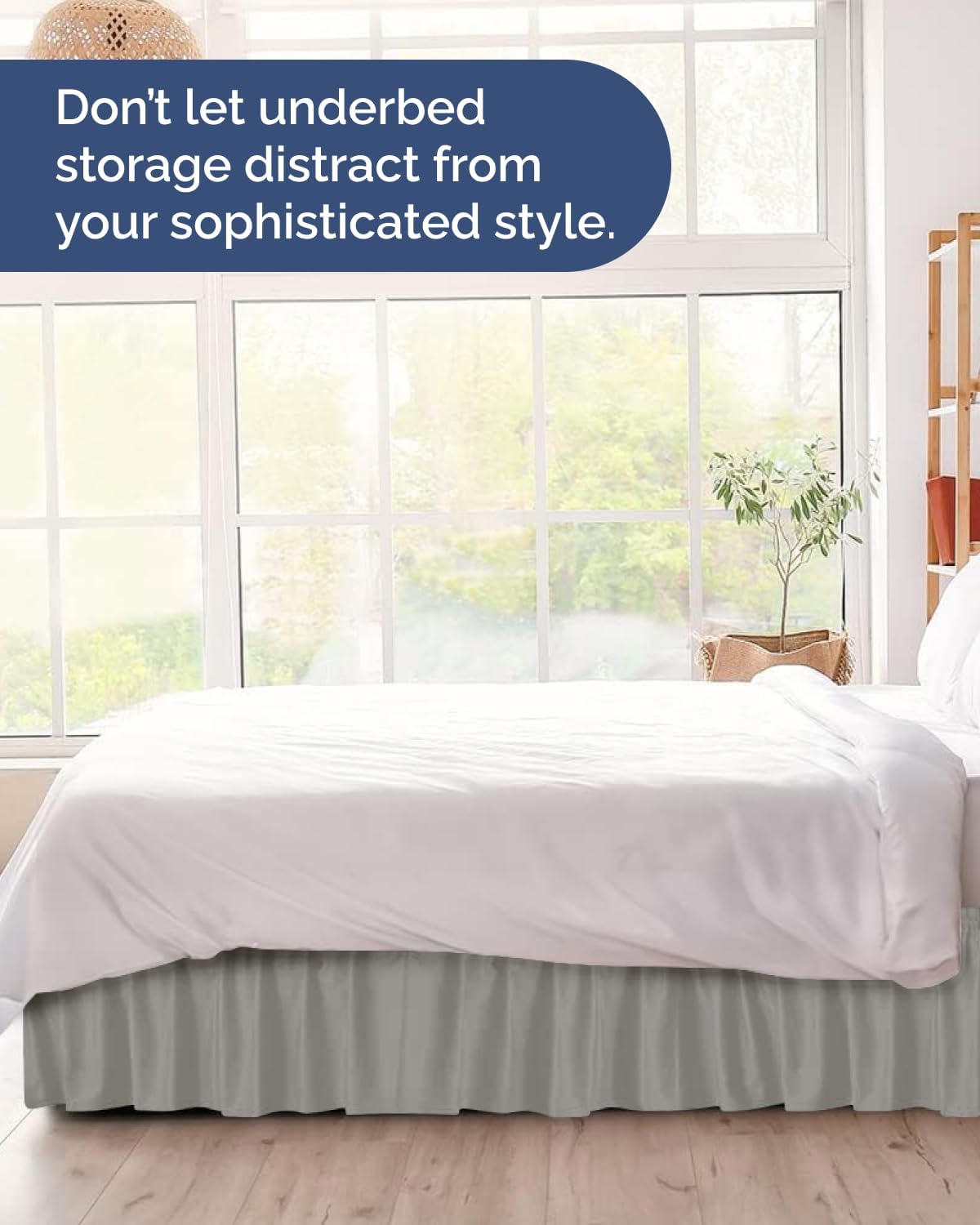 cgk wrap around dust ruffle bed skirt, front angle view