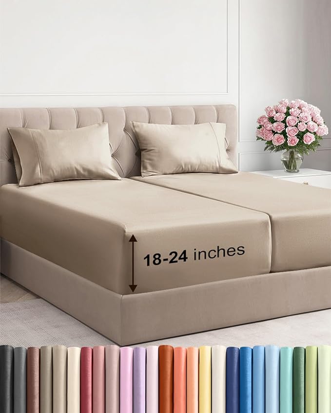 Extra Deep Pocket Split King Sheets by CGKUnlimited