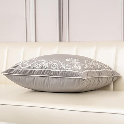 Aeckself European Floral Pillow Cover 18x18 Inch, Luxury Velvet Embroidered - Image 4