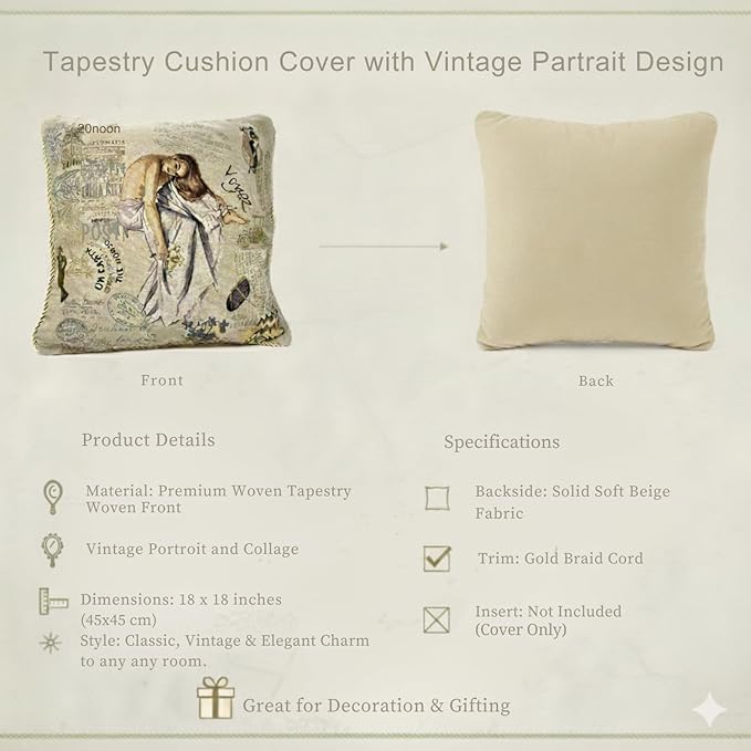 Tache Tapestry Throw Pillow Covers 18x18 Decorative Boho Farmhouse Decor Square - Image 3