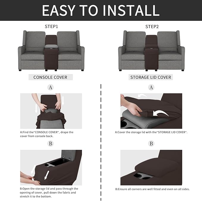 Easy-Going 2-Piece Recliner Console Cover - Image 5