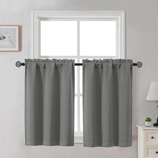 Gwine Light Grey Blackout Curtains by Gwine