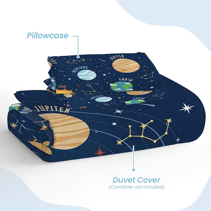 SANDJEST Solar System Duvet Cover Sets Full Size - Image 4