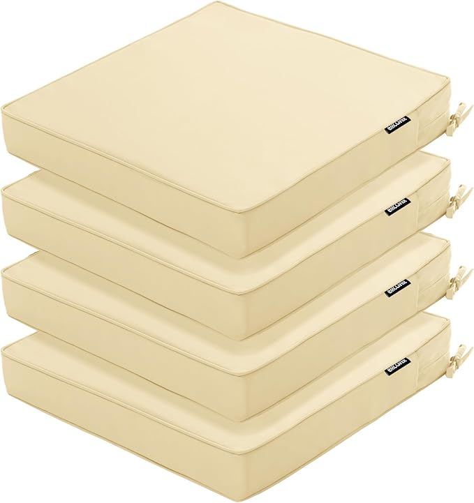 Outdoor Chair Cushions 16 x 17 Inch, Waterproof Patio Chair Cushions by COMCAVER