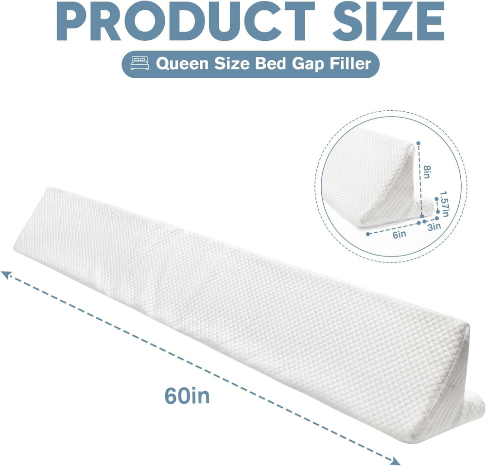 Queen Size Wedge Pillow for Headboard, Mattress Wedge Bed Gap Filler with Hig...