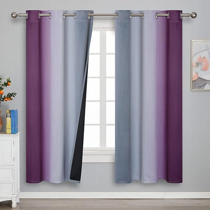 Estelar Textiler Ombre Purple and Grey Blackout Curtains 72 Inches Long by ESTELARTEXTILER