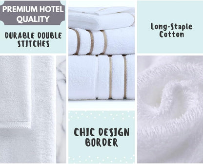 bath towels set for bathroom – luxury 6-piece, side view