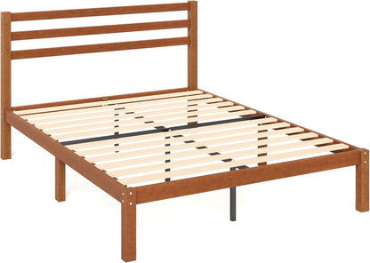 zinus leah bamboo platform bed frame with headboard, view 11