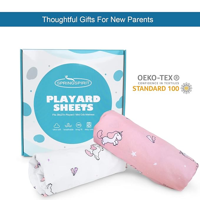 Pack and Play Sheets, Pack n Play Sheets | Mini Crib Sheets 2-Pack, Ultra Soft - Image 5