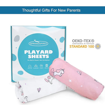 Pack and Play Sheets, Pack n Play Sheets | Mini Crib Sheets 2-Pack, Ultra Soft - Image 5