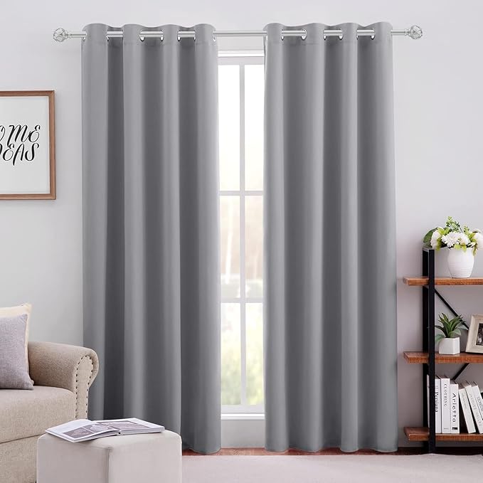 HOMEIDEAS Blackout Curtains for Bedroom 52 X 96 Inch Long 2 Panels Set Light by HOMEIDEAS