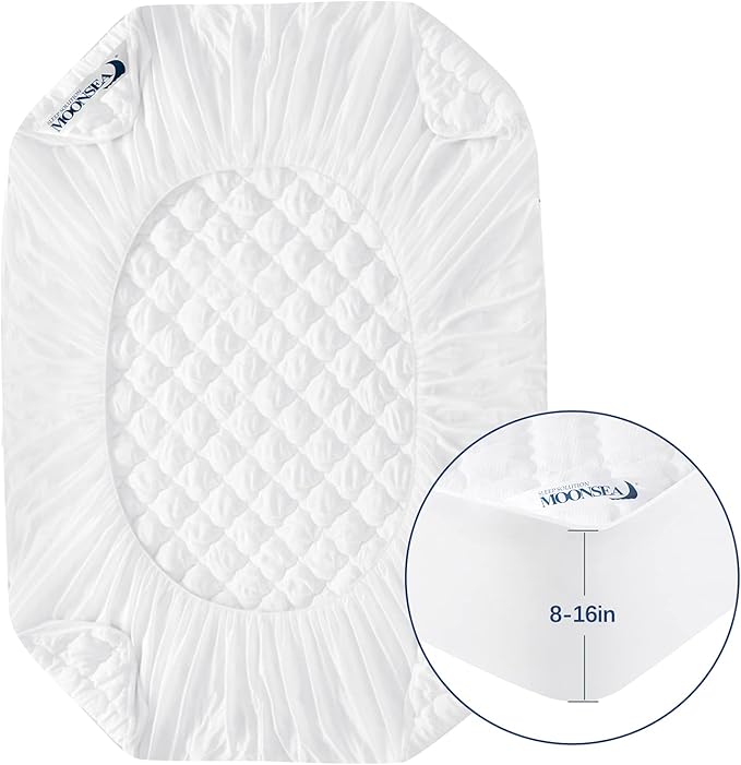 Full Size Air Mattress Pad Cover, Quilted Mattress Protector, Super Soft - Image 6