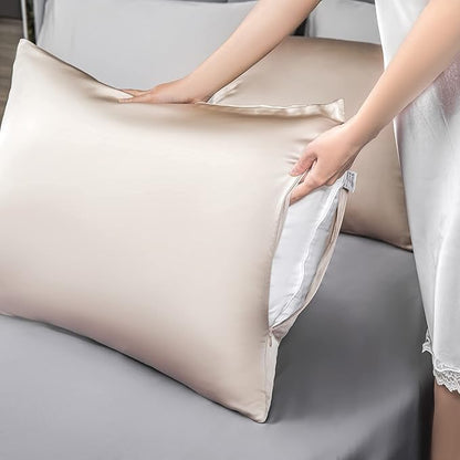 2 Pcs Mulberry Silk Pillowcase for Hair and Skin, Cooling Silk Pillow Case - Image 6