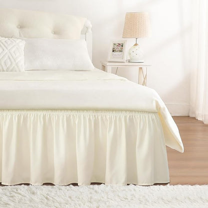 RIMELA Bed Skirt King Size 18 Inch Drop, Wrap Around Elastic Bedskirt Solid by RIMELABedSkirt