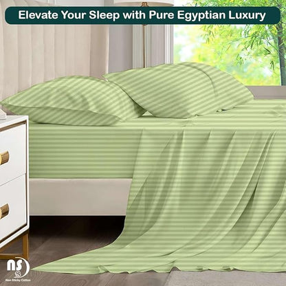 NON Sticky cotton Twin Size Sleeper Sofa Sheets, 4 Piece Egyptian Cotton Bed - Image 5