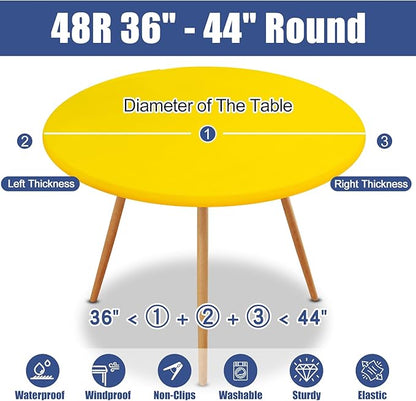 Round Spandex Tablecloth, Elastic Fitted Waterproof Tablecloths - Image 8