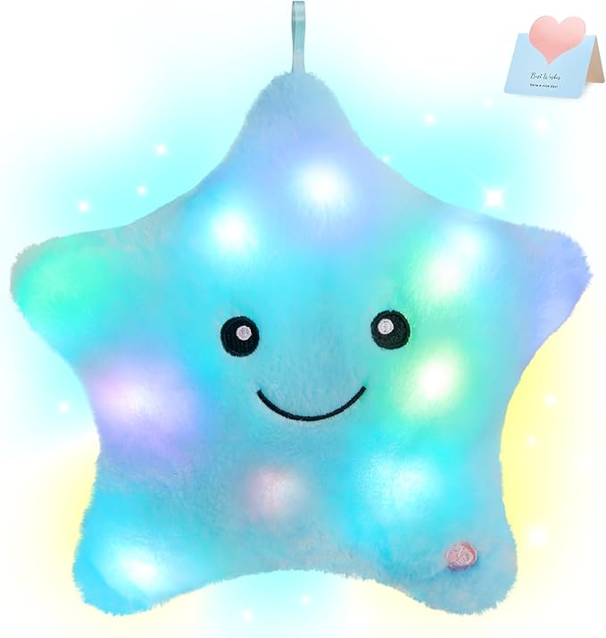 WEWILL 9'' LED Twinkle Star Soft Plush Pillow Toys Glowing Stuffed Star Light by WEWILL
