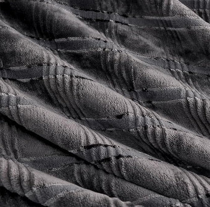 Oversized King Fleece Blanket 120x120 Inches, Seamless Soft Cozy 3D Jacquard - Image 5