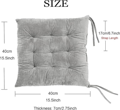Set of 4 Square Chair Pads Indoor Seat Cushions Pillows - Image 2