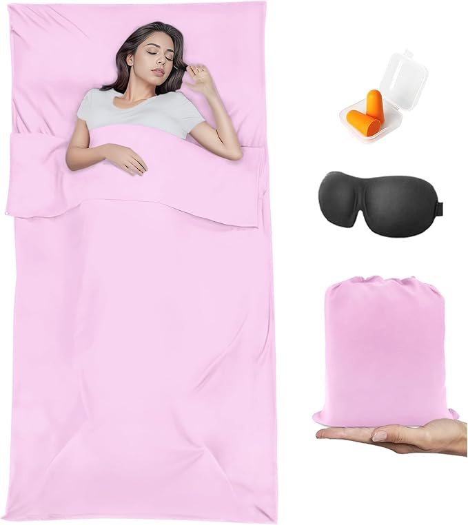 Sleeping Bag Liner, Travel Sheet & Adult Sleep Sack, Camping Sheets Travel by BREENHILL