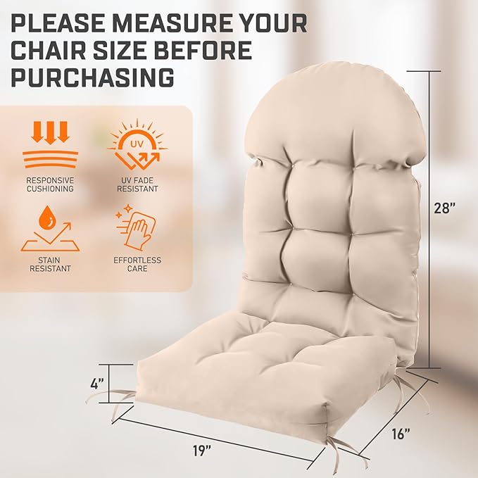 FUNBERRY Adirondack Chair Cushion, Thicken Comfy Cushions - Image 4