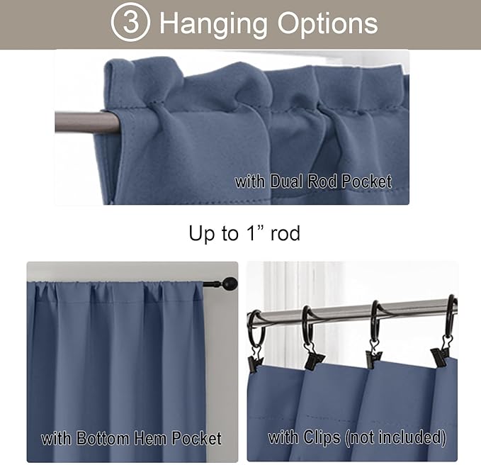 Gwine Denim Blue Blackout Curtains - Image 5