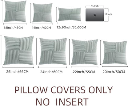 Fancy Homi 2 Packs Grey Blue Samll Decorative Throw Pillow Covers 14x14 Inch - Image 6