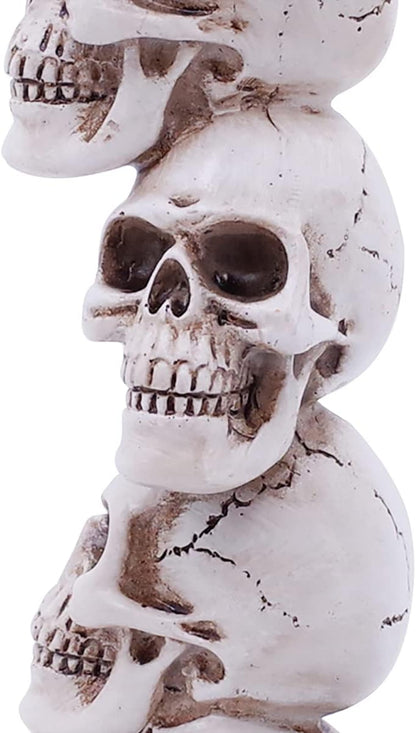 Etistta Halloween Skull Candle Holder for Fireplace Decorations, 9.5 Inch Tall Polyresin Candlestick Holders, White Bones Black Candlesticks for Decor, Set of 2