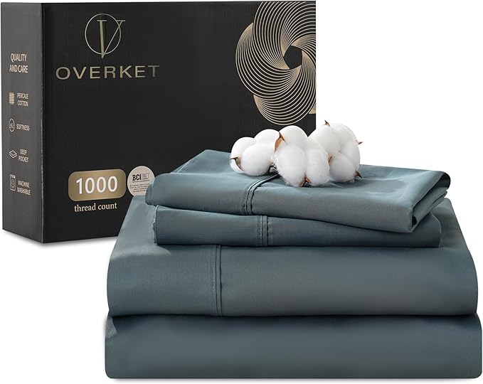 100% Egyptian Cotton Sheets King Size 1000 Thread Count Sateen Weave Soft by overket
