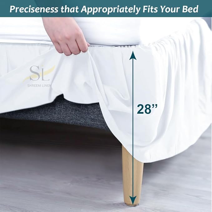 Shreem Linen Ruffled Bed Skirt - Image 4