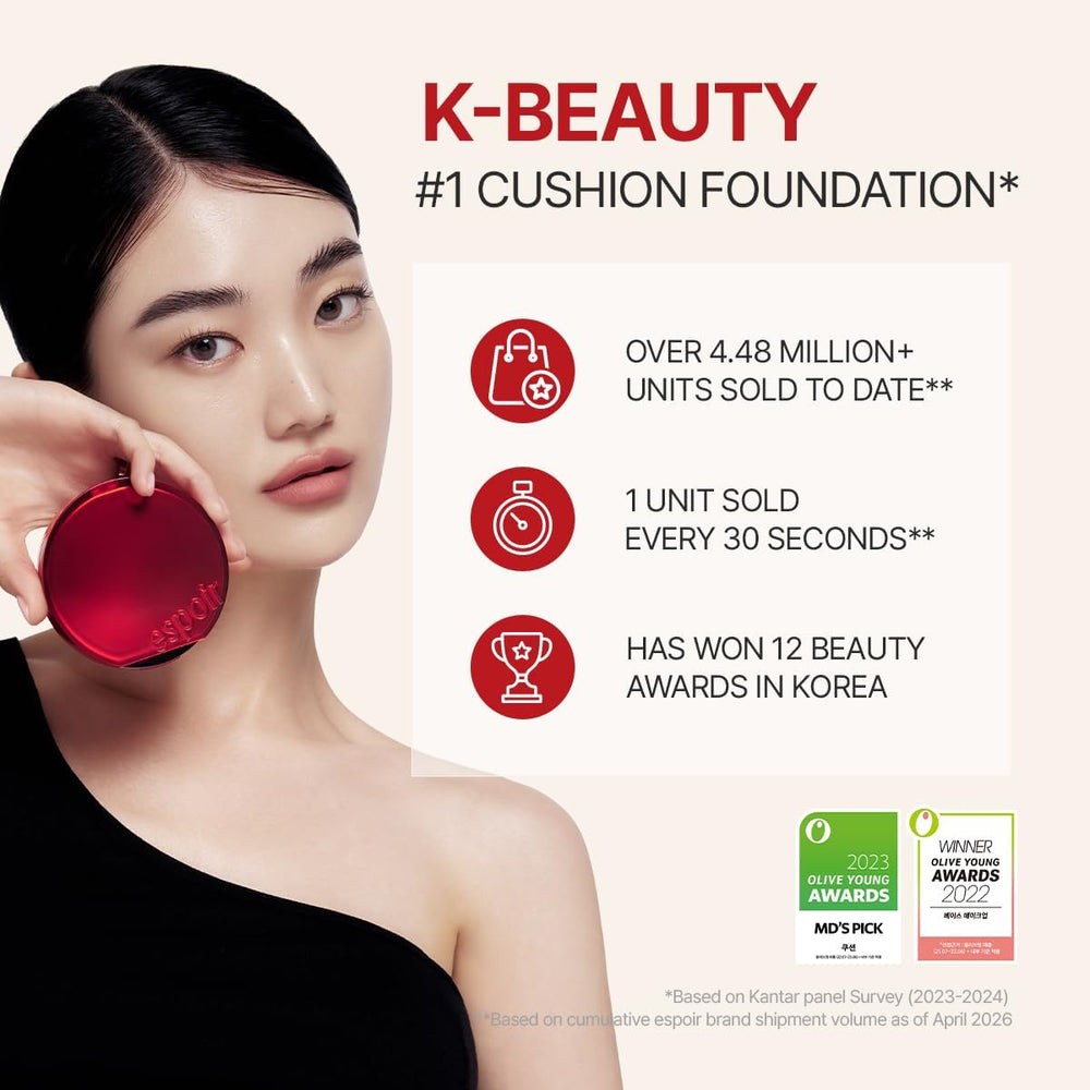 ESPOIR Be Velvet Cushion Foundation #23 Beige | Quick and Easy Coverage with ...