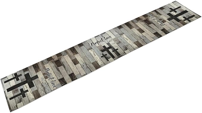 Rustic Wood Bar Table Runner, Rustic Country Retro Grey Farmhouse Village Plank - Image 6