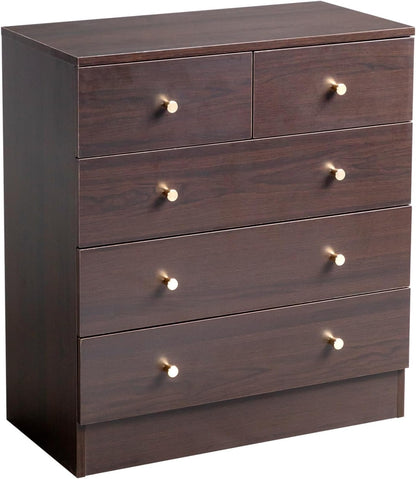 karl home brown 5 drawer dresser, rose gold, main product view