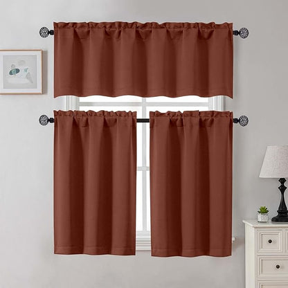 Gwine 24 Inch Length Kitchen Curtains Sets, Light Filtering Half Window Short - Image 3