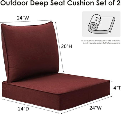 Sunbrella Outdoor Patio Chair Cushions Set, Water-Repellent, Fade Resistant - Image 6