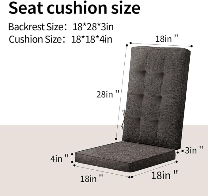 46x18 Outdoor High Back Chair Cushions | Waterproof & UV-Resistant Patio - Image 2