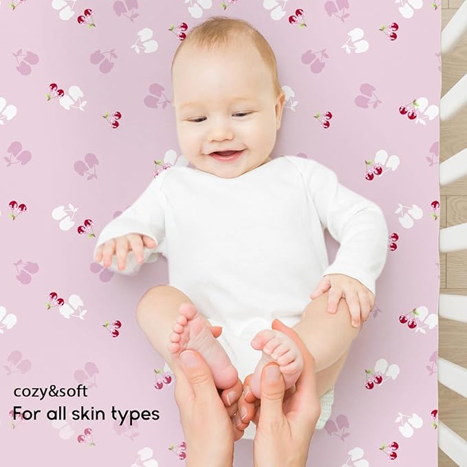 Yoofoss Pack and Play Sheets Fitted, Mini Crib Sheets 2-Pack - Image 4