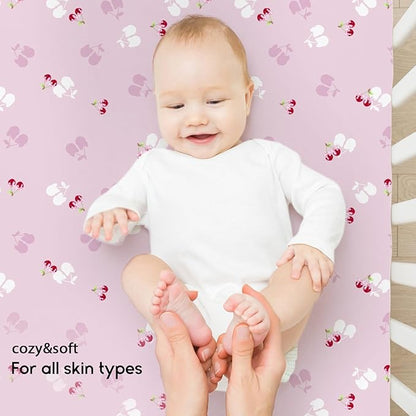 Yoofoss Pack and Play Sheets Fitted, Mini Crib Sheets 2-Pack - Image 4