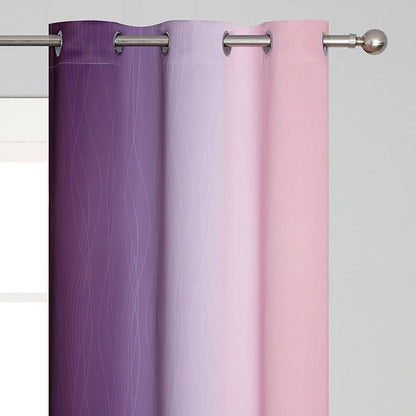 Estelar Textiler Pink and Purple Blackout Curtains 54 Inch Length, Light - Image 4