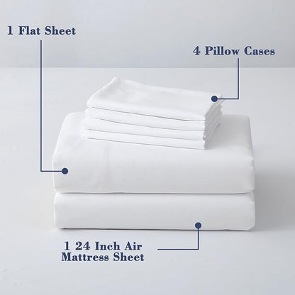 Air Mattress Sheet Set for 16-24 Inch Air Beds Queen Size, Deep Pocket Fitted - Image 2