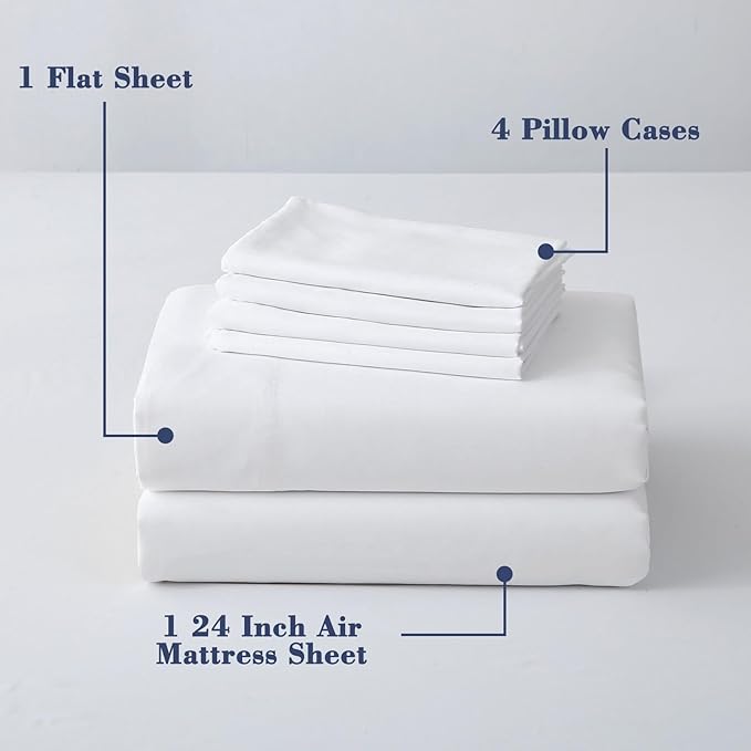 Air Mattress Sheet Set for 16-24 Inch Air Beds Full Size, Deep Pocket Fitted - Image 2