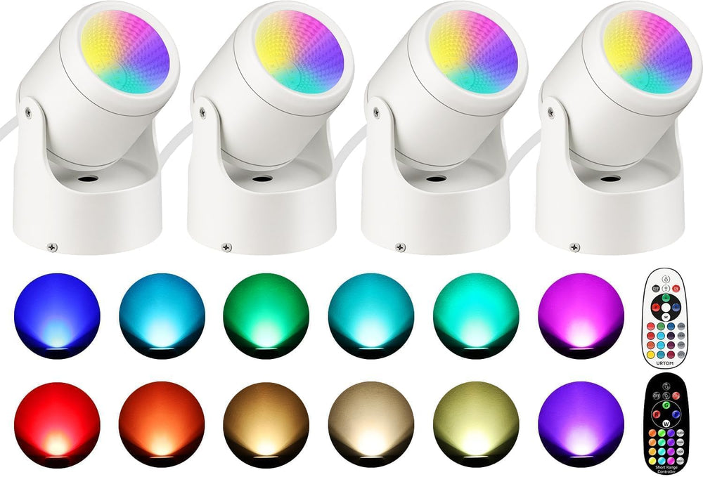 URTOM 4 Pack 6W RGBW Uplighting Indoor Color Changing Up Lights Indoor with R...