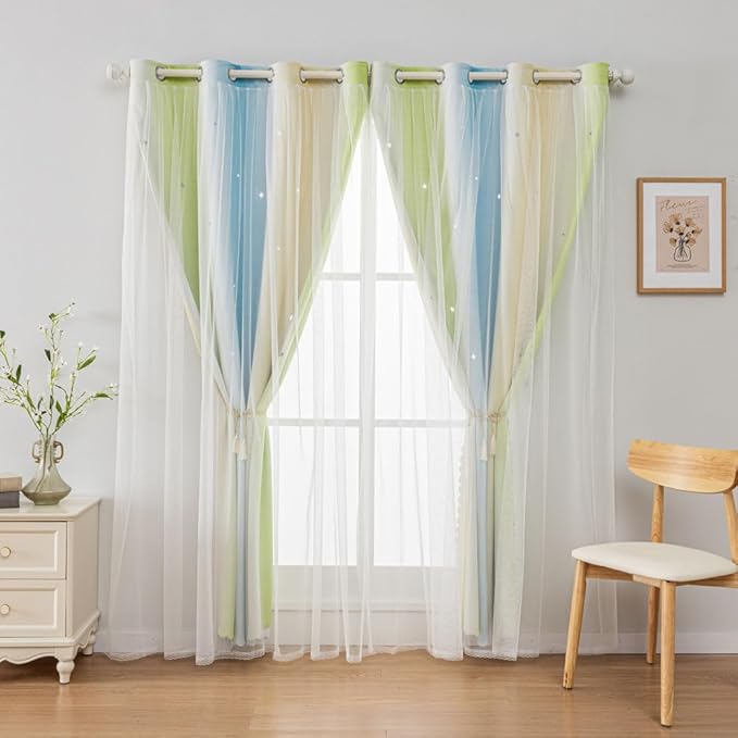 FANLI Ombre Rainbow Blackout Curtains - Image 6