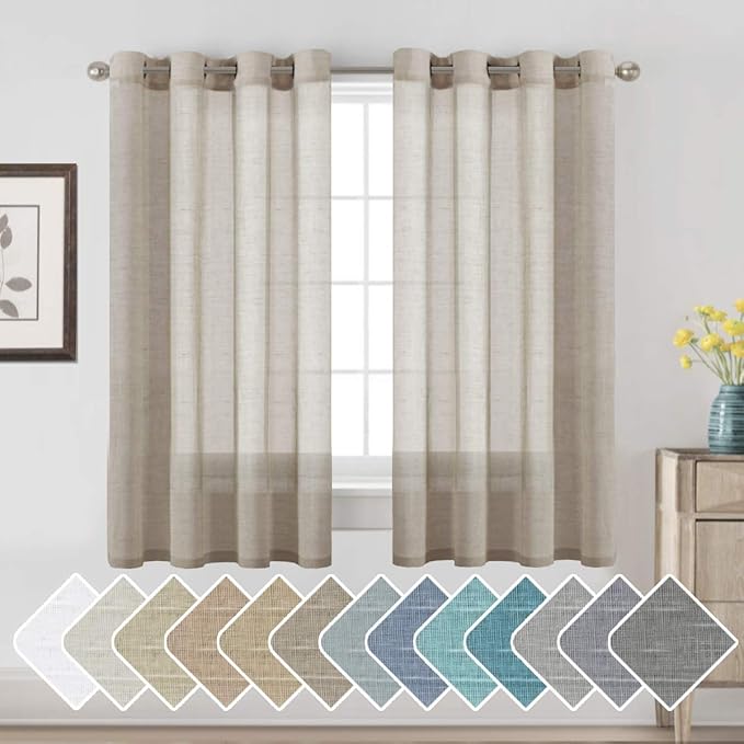 H.VERSAILTEX Linen Curtains Flax Linen Blended Curtain Panels by HVERSAILTEX