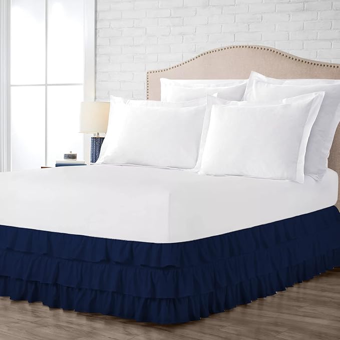 Multi-Ruffle Bed Skirt, Soft Multi Elastic Dust Ruffles - Image 4