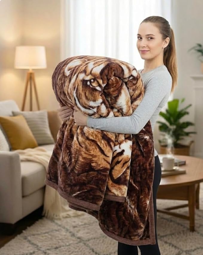 Tiger Animal Print Blanket 5.3 Lbs - Image 5